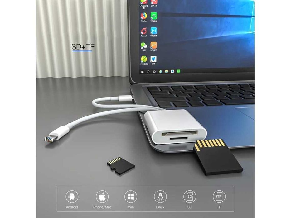 Adaptador Leitor de Cartões de Memória Sd Tf