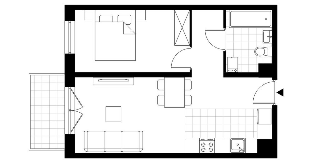 2-pokojowe mieszkanie 43 m² + balkon - Widok 4