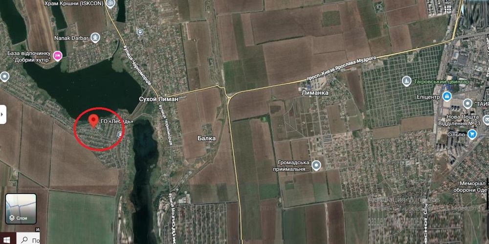 Продам ділянку 6,2 с.під забудову в СОГ Лебідь Сухий Лиман (032-453)
