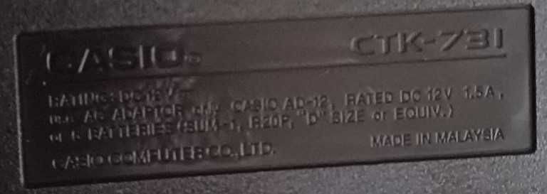 Синтезатор Сasio (Малайзія)