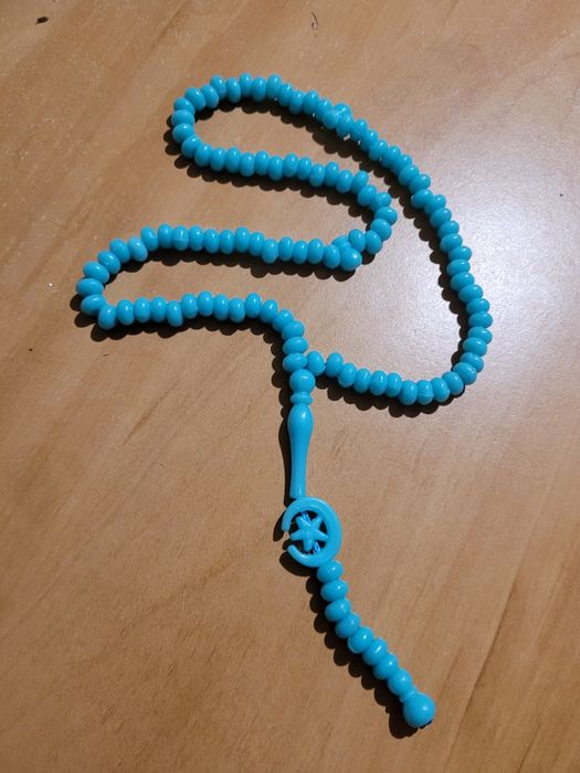 Różaniec Tasbih Muzułmański 99 korali niebieski