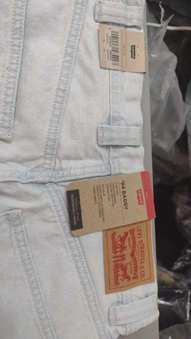 jasne jeansy levi's '94 baggy błękitne szerokie nogawki