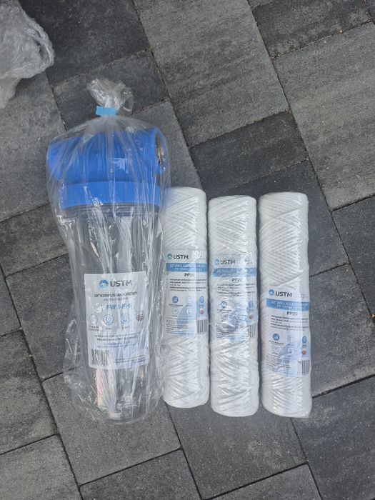 Filtr narurowy USTM 10" + 3 wkłady PP20 – komplet