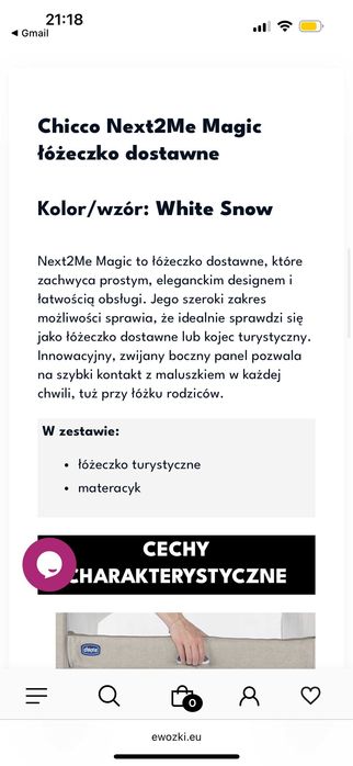 Łożeczko dziecięce Chicco Next To Me Magic