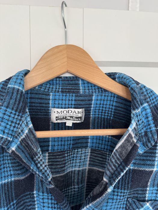 Koszula w kratę niebieska Modar L męska
