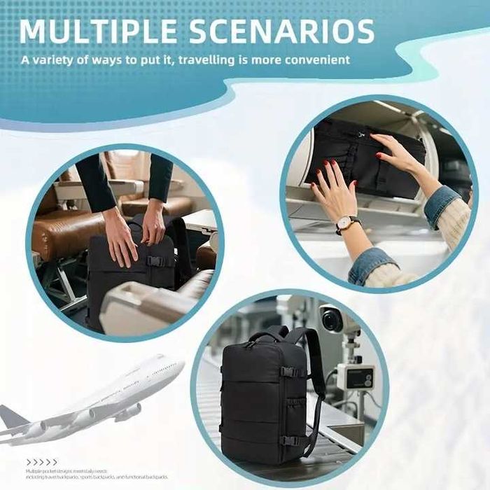 Plecak podróżny próżniowy 40x25x20 do samolotu RYANAIR WIZZAIR