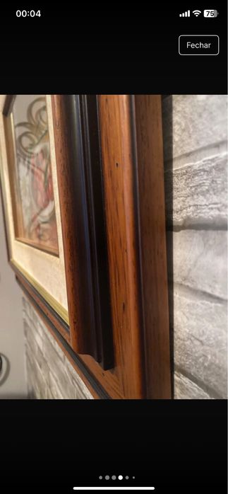 Quadro moldura wm madeira castanha
