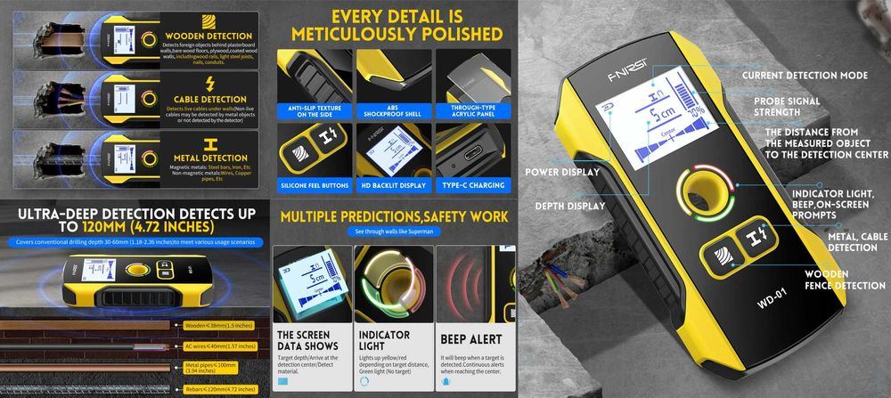 Fnirsi ERD10 WD01 WD02 HW710 детектор излучения проводки метала дерева