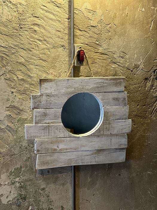 Espelho de Parede Rústico em Madeira Reciclada / Decoração Boho