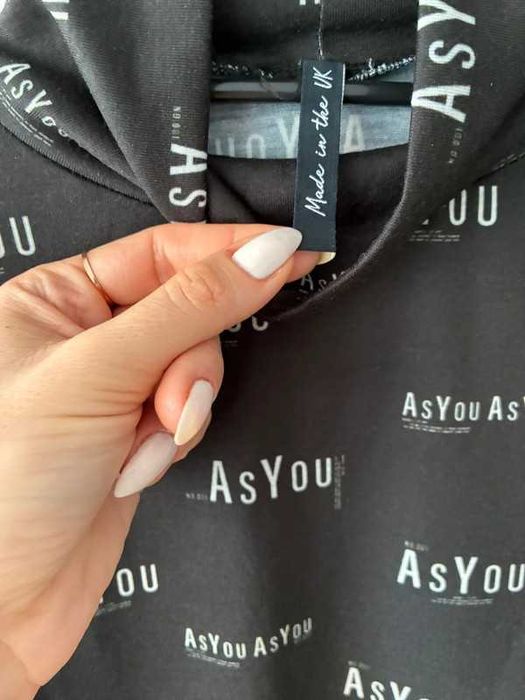 body czarne z napisami Asos xs Nowe