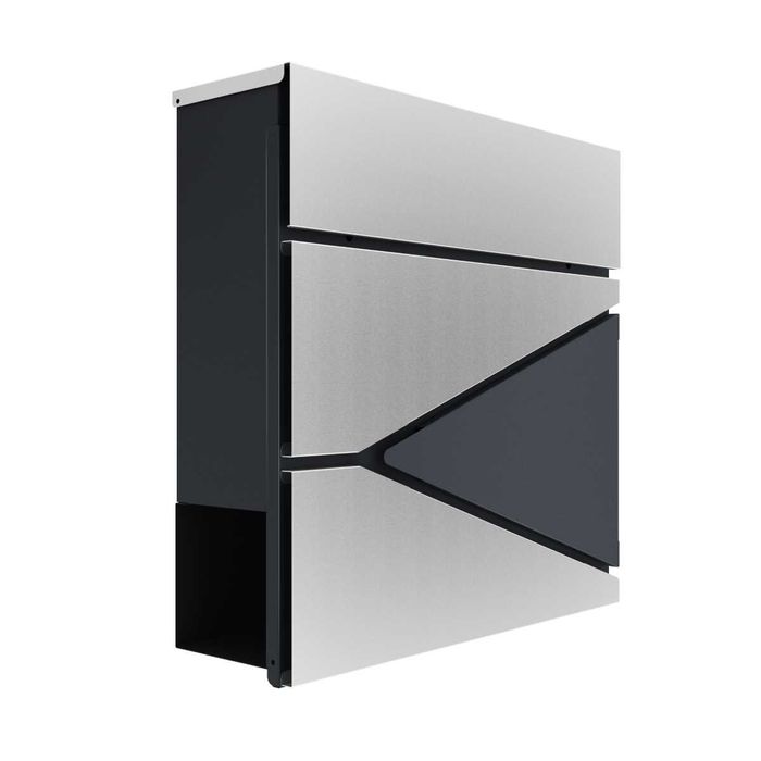 Skrzynka na listy ze stali galwanizowanej Loftowa design srebrna Post 4.0