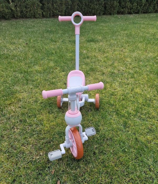 Rowerek trójkołowy 4 w 1 dla dzieci różowy