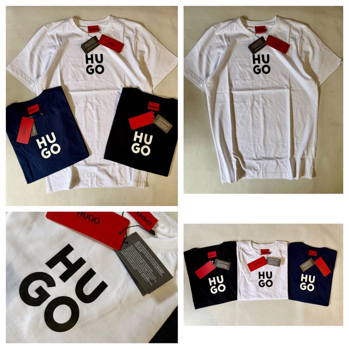 Koszulki męskie HUGO – nowe z metką | Kolory: biały, czarny, granatowy