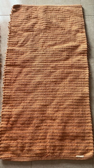 Conjunto 2 tapetes laranja algodão 65x130cm