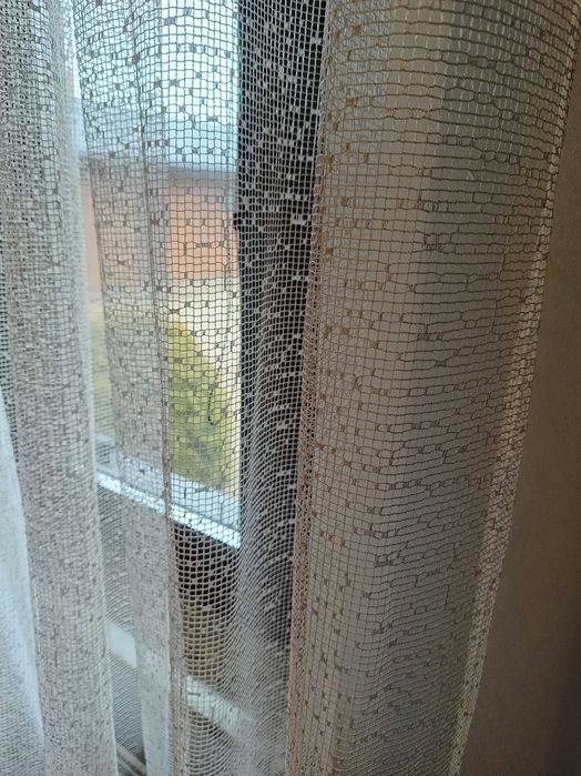 Firanki do salonu – używane | 2 sztuki | na przelotkach | 200 × 242 cm