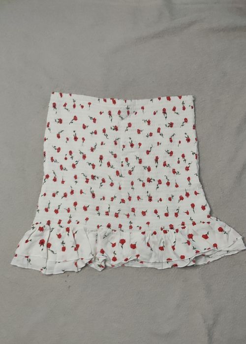 Spódnica Select biała w różę