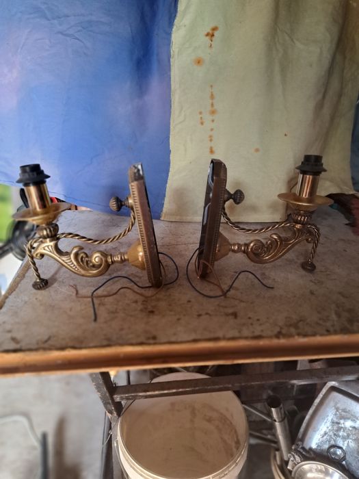 2 Candeeiros  (apliques) de parede em latão