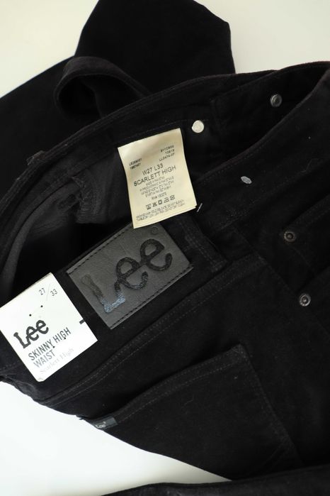 LEE SCARLETT HIGH W27 L33 damskie spodnie nowe skinny welurowe jeansy