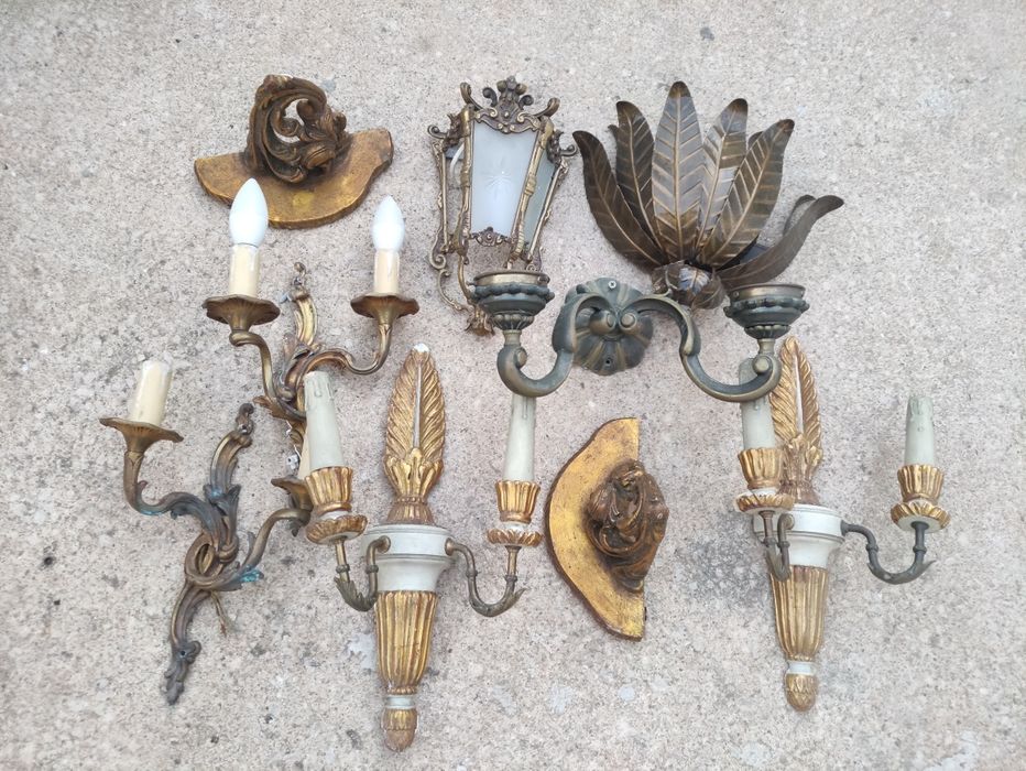 Luminária antiga e moderna