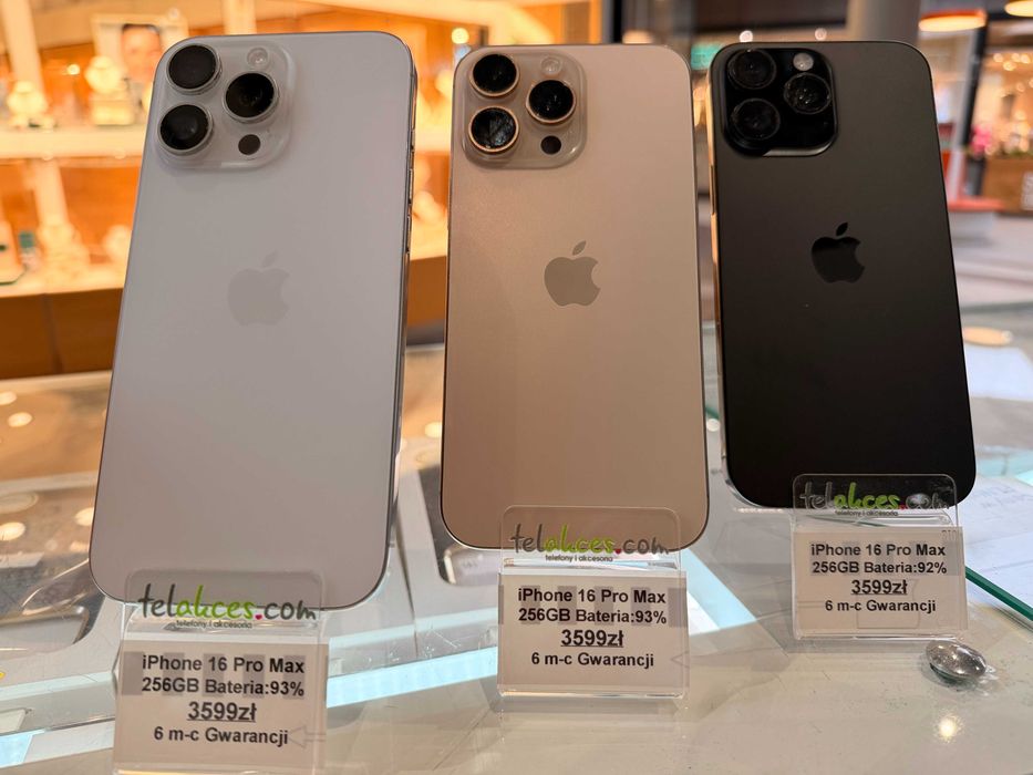 iPhone 16 Pro Max 256GB Gwarancja 6-mc!!! 3499 zł