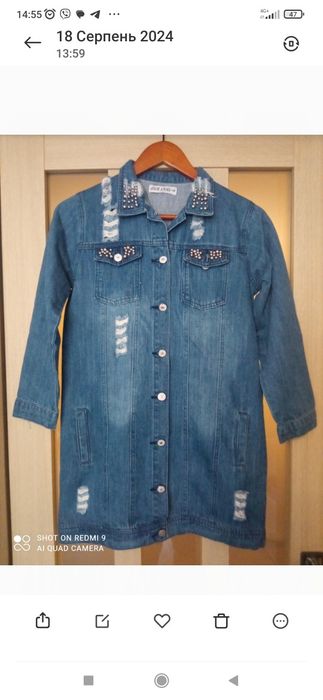 Джинсова вітровка на дівчинку підлітка