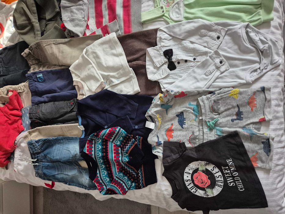 Paka paczka ubranek wyprawka 60szt, 74cm, 80cm, 86cm chłopiec/uniseks