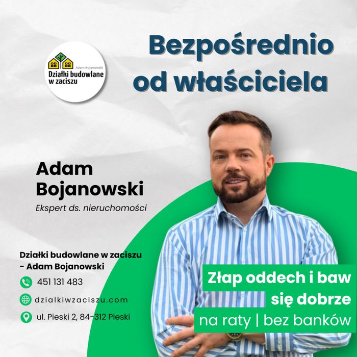 Działka w lesie - Cewice - na raty, Bezpośrednio od właściciela
