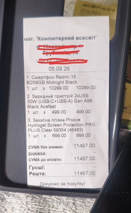Новый Xiaomi Redmi 15 8/256GB Midnight Black + стекло + блочек