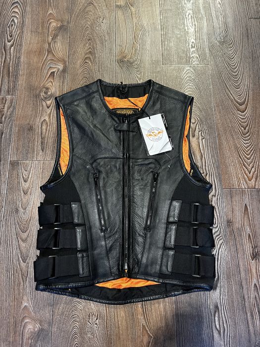 Шкіряний мотожилет Milwaukee S новий