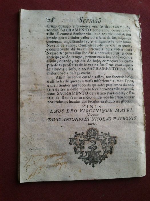 Sermão dos Desagravos do Santissimo Sacramento no Porto 1741