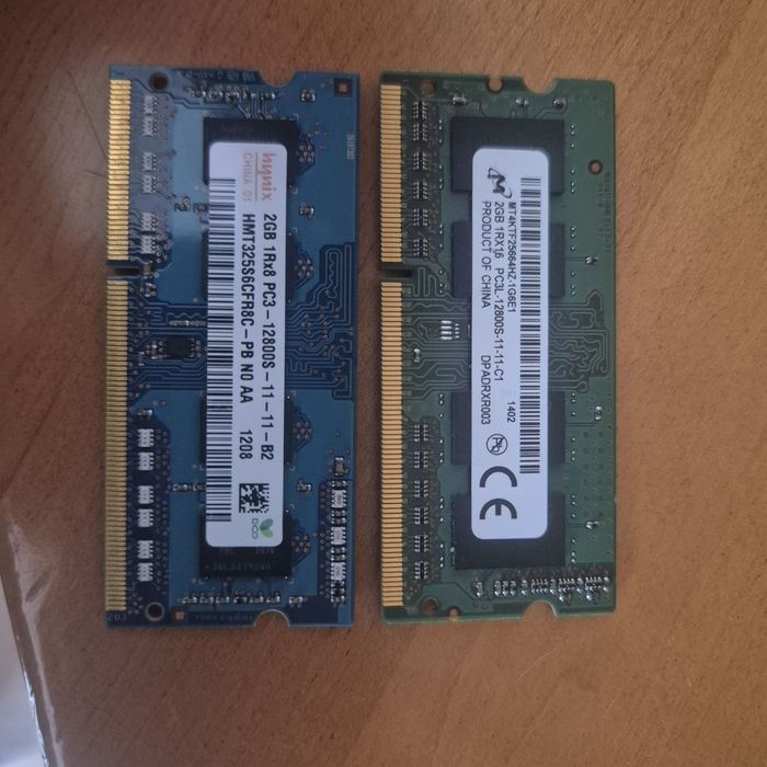 RAM portátil 4GB (2x2GB) 1600MHz Hynix DDR3 e Micron DDR3L