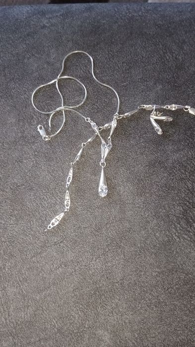 Zestaw srebro i cyrkonie