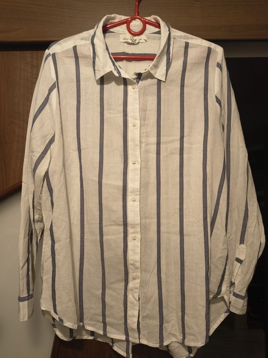 Bawełniana koszula w paski h&m xl 42