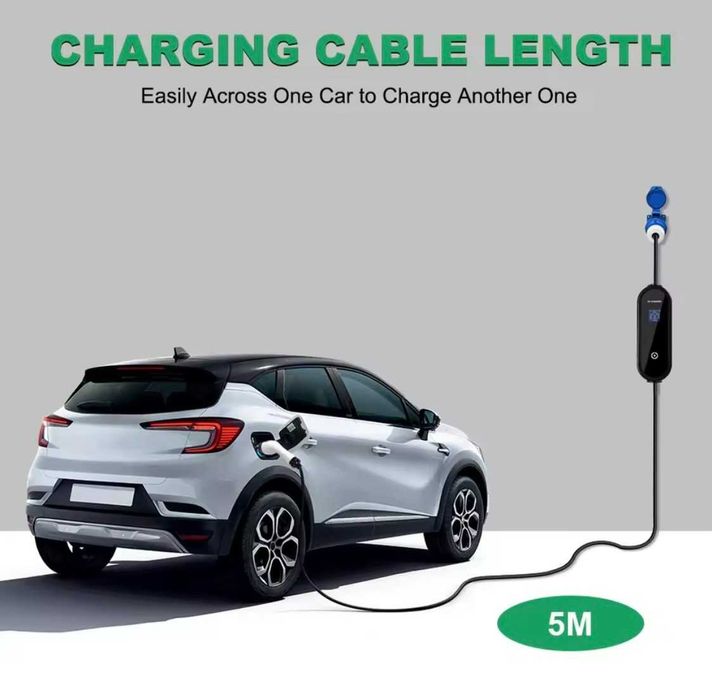 Зарядний пристрій EV CHARGER - GBT - 32а - 7,2 KW - 5.0 м кабель -