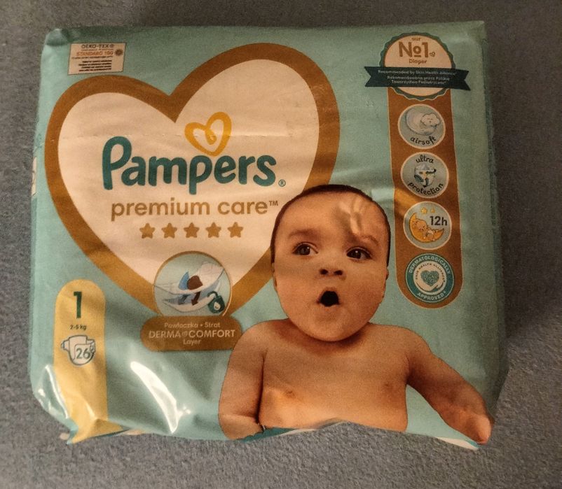 16 x Pampers premium care 1 2-5kg+ gratis opakowanie 4 + smoczek Phili