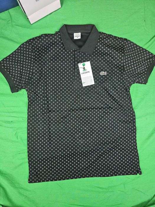 Koszulka męska Lacoste polo czarna znaczki nowość Hit