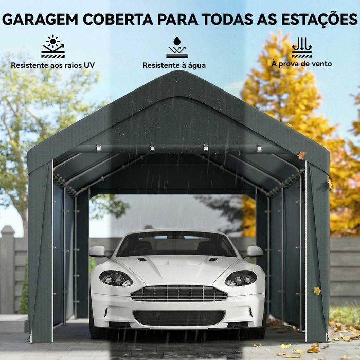 Garagem de exterior 590x300x280 cm portas 255x198 cm