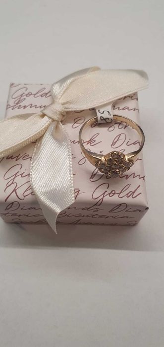Pierścionek złoty 14 k /585/ 2,56 g R 18 - Madej Gorlice Mickiewicza -