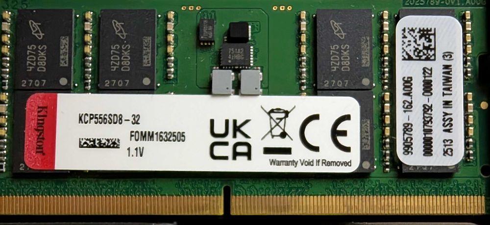 Pamięć Kingston Client Premier 32GB RAM SO-DIMM DDR5 PC5600 KCP556SD8-32