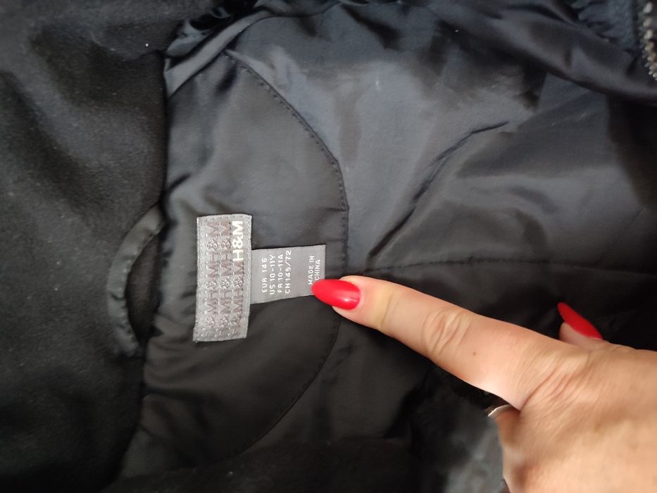 Kurtka 146 h&m czarna z kieszeniami