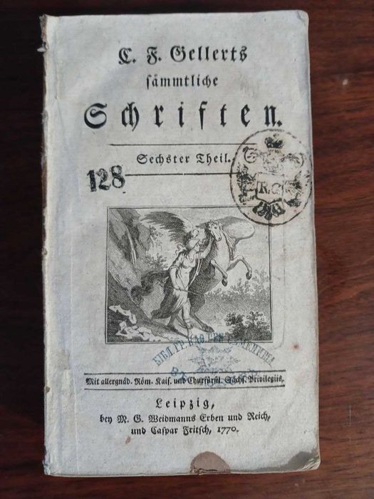 Антикварна книга 1770 року C. F. Gellert "Smtliche Schriften". Шостий том. Лейпциг