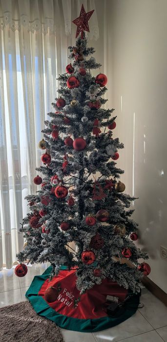 Árvore de Natal artificial com neve branco 180cm