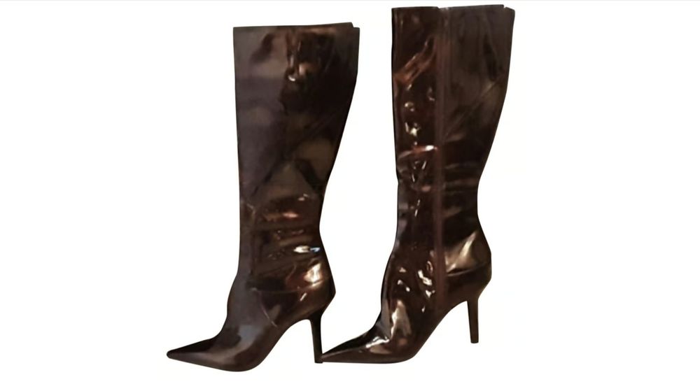 Kozaki Lakierki Nine west elegancki burgund