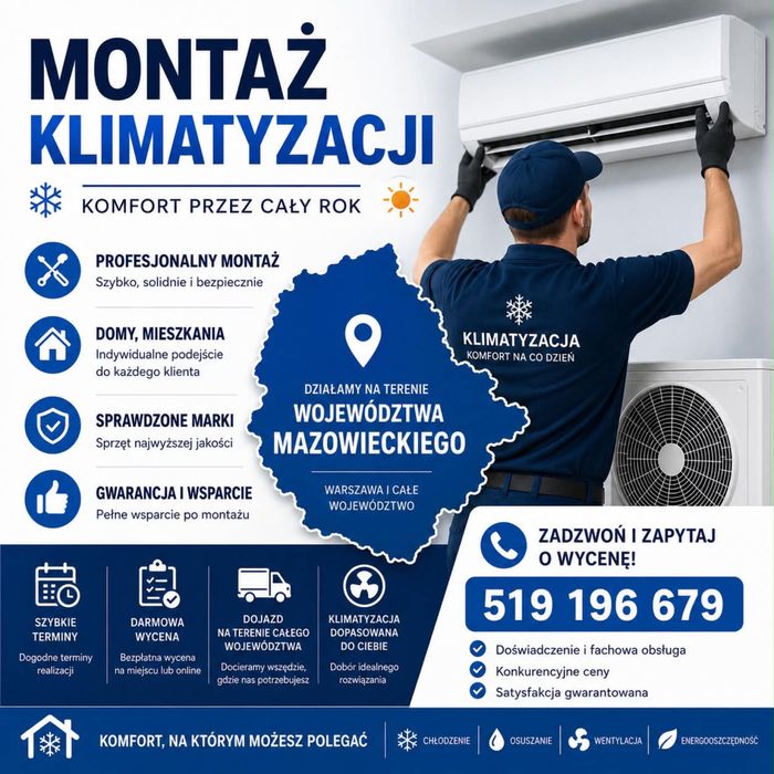 Montaż klimatyzacji Mazowieckie