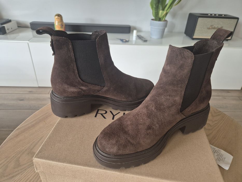 Rylko czekoladowe sztyblety botki 38