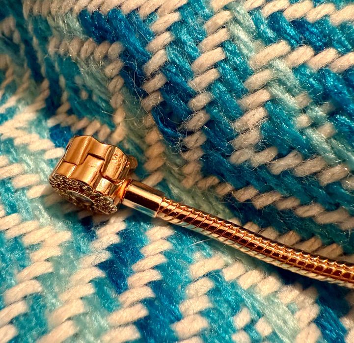 bransoletka modułowa charms rose gold srebro 925 wachlarz 17 kwiat