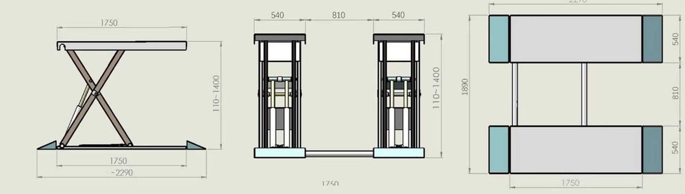 Podnośnik Nożycowy Moblin 1,4M B-AUTOMATION LB-LS4C 3 TONY 140cm 380V