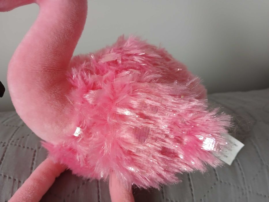 Милий пухнастий рожевий фламінго, стан нового - на подарунок