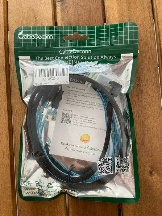 Cabo Mini SAS para 4x SATA novo