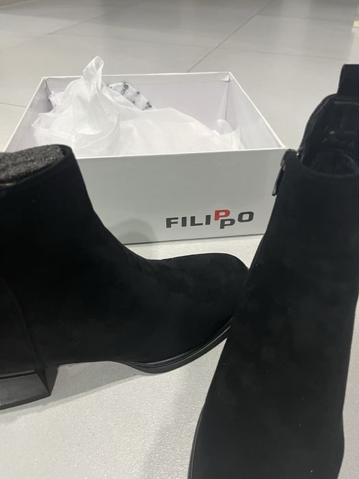 Filippo Botki skórzane z aplikacją